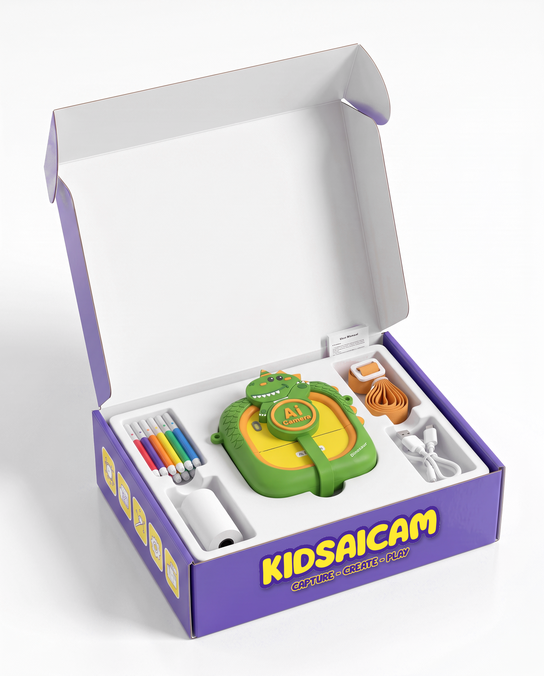 KIDSAICAM what's in the box - Green Dinosaur