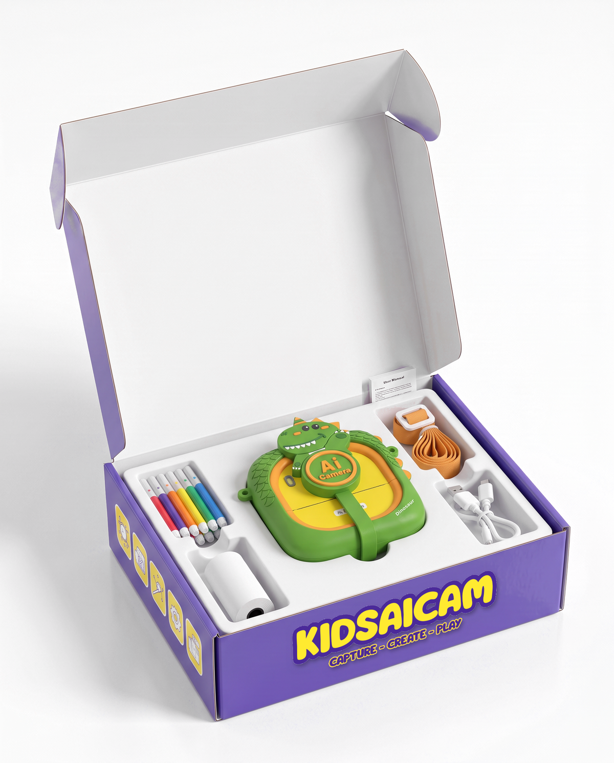 KIDSAICAM what's in the box - Green Dinosaur