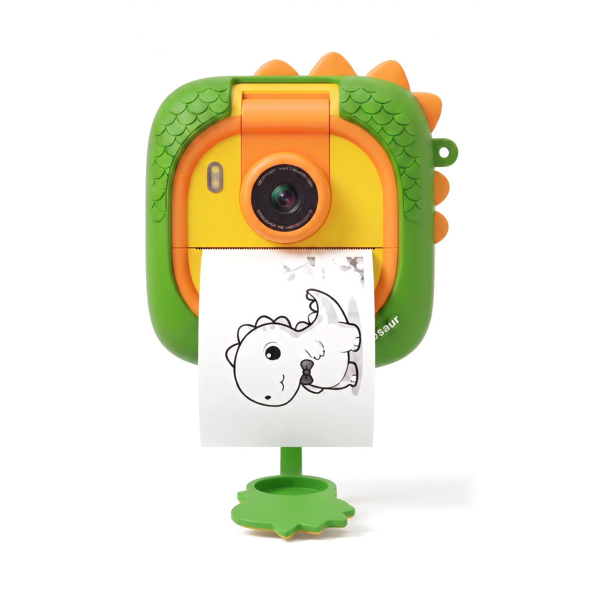 KIDSAICAM printing a sticker instantly - Green Dinosaur