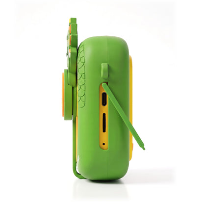 KIDSAICAM side view with ports - Green Dinosaur